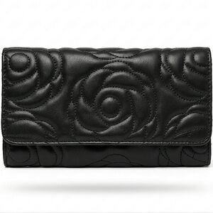 Camilla Flower NWT Clutch Black Quilted Crossbody Bag